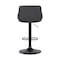 Armen Living Anibal Adjustable Height Swivel Gray Faux Leather and Black Metal Bar Stool LCANSWBABLGR - alternate 6
